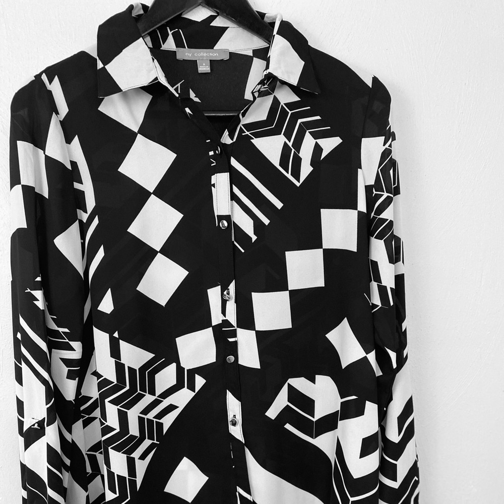 NY Collection. Black/White Shirt. Sz. S.